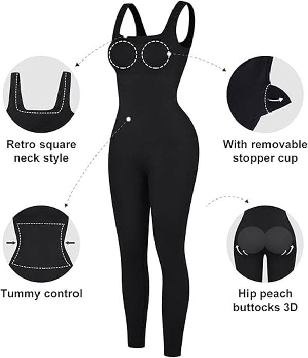Snatched Waist Seamless Body Shaper – Reversible Compression Unitard for Women