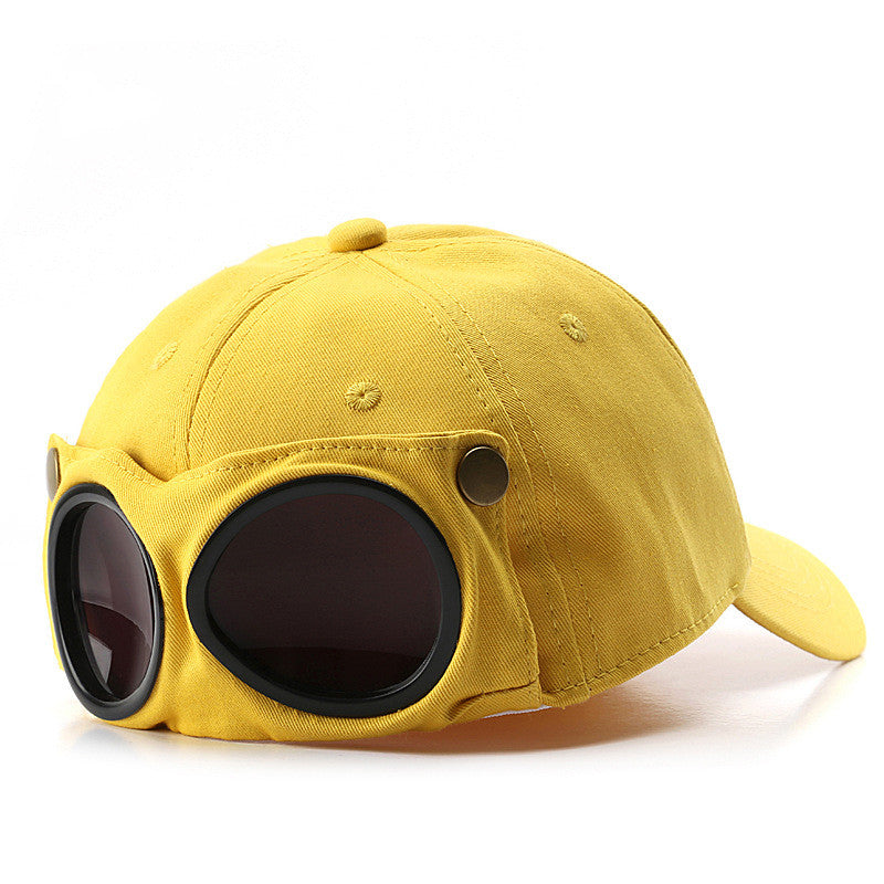 Aviator Baseball Cap – Unisex Summer Hat with Built-In Sunglasses