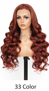 Water Wave Curly Light Brown With Highlights Lace Front Human Hair 24' Pre Plucked HD Transparent Wigs