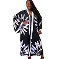 Womens Boho Chic Black Feathered Kimono