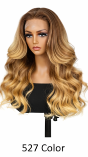 Red Rose Black Wear and Go 24' Highlights Body Wave Human Black Lace Front Human Hair Wigs