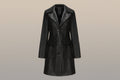Women’s Long Leather Trench Coat – Fashion Outerwear