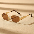 Vintage Oval Sunglasses – Light Luxury Gold & Silver Frame