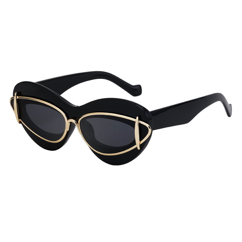 Women's Y2K Cat-Eye Small Frame Sunglasses — Trendy Driving Shades