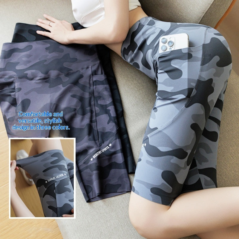 Camouflage Shark Slim-Fit Yoga Pants for Women – Multi-Length Camo Leggings
