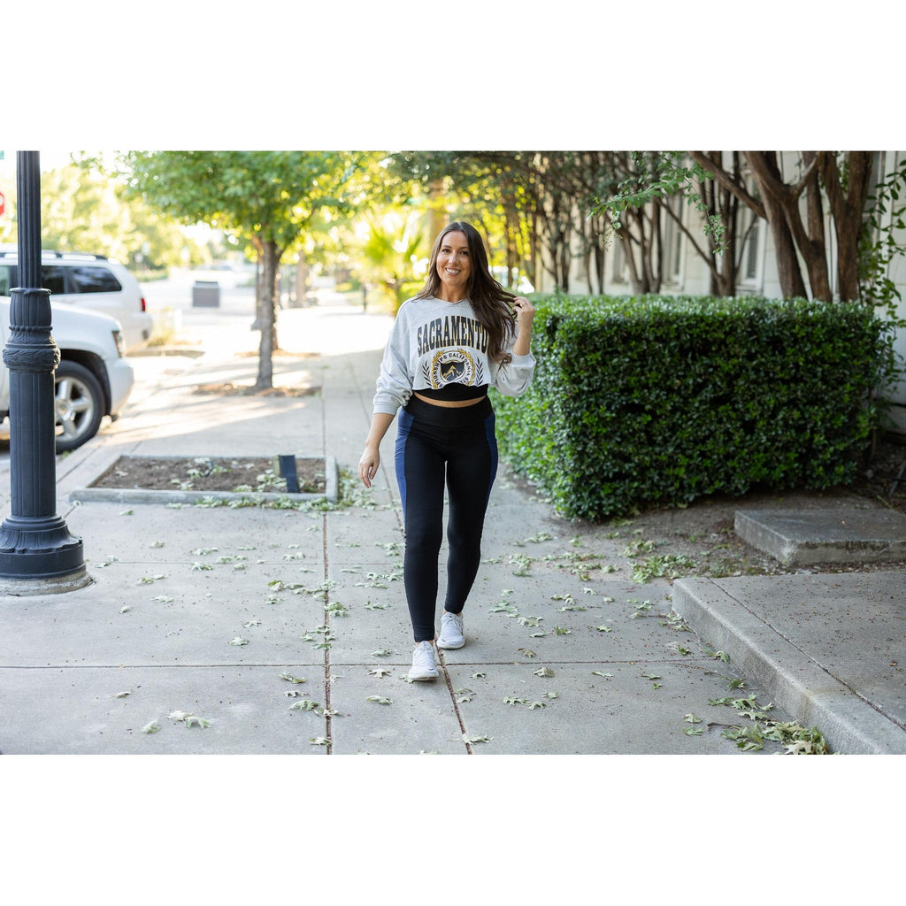Billie- Blue Panel Full Length Leggings