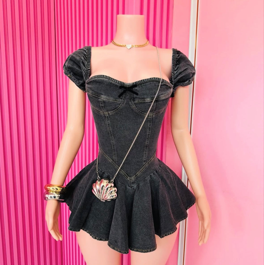 A doll in denin dress