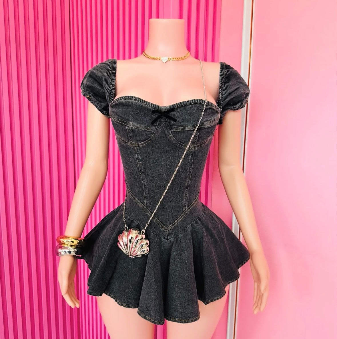 A doll in denin dress