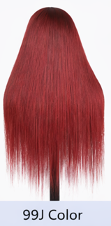 Red Rose Black Wear and Go 24' Highlights Body Wave Human Black Lace Front Human Hair Wigs