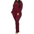 Women Plus Size 2 Piece Shrug Bodycon Jumpsuit