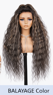 Red Rose Black Wear and Go 24' Highlights Body Wave Human Black Lace Front Human Hair Wigs