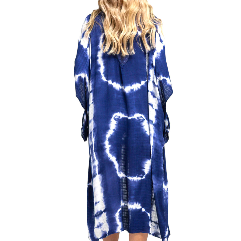 Women's Tie Dye with Crochet Accent Kimono