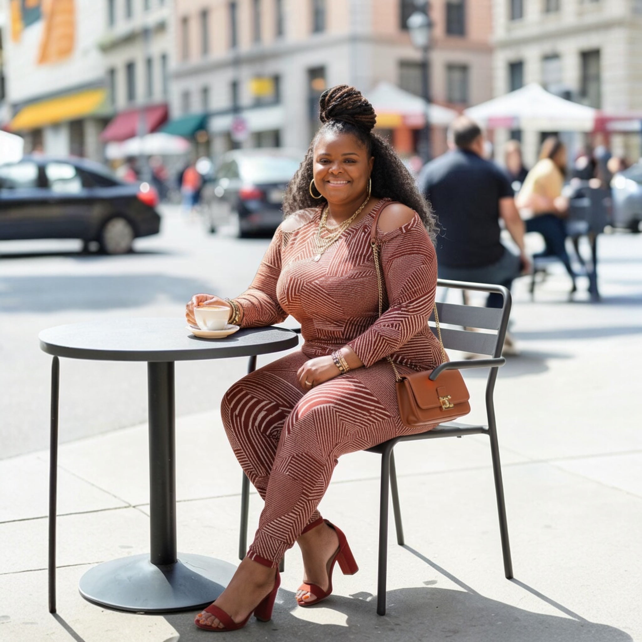 Classy Plus Size Cold Shoulder Jogger Set