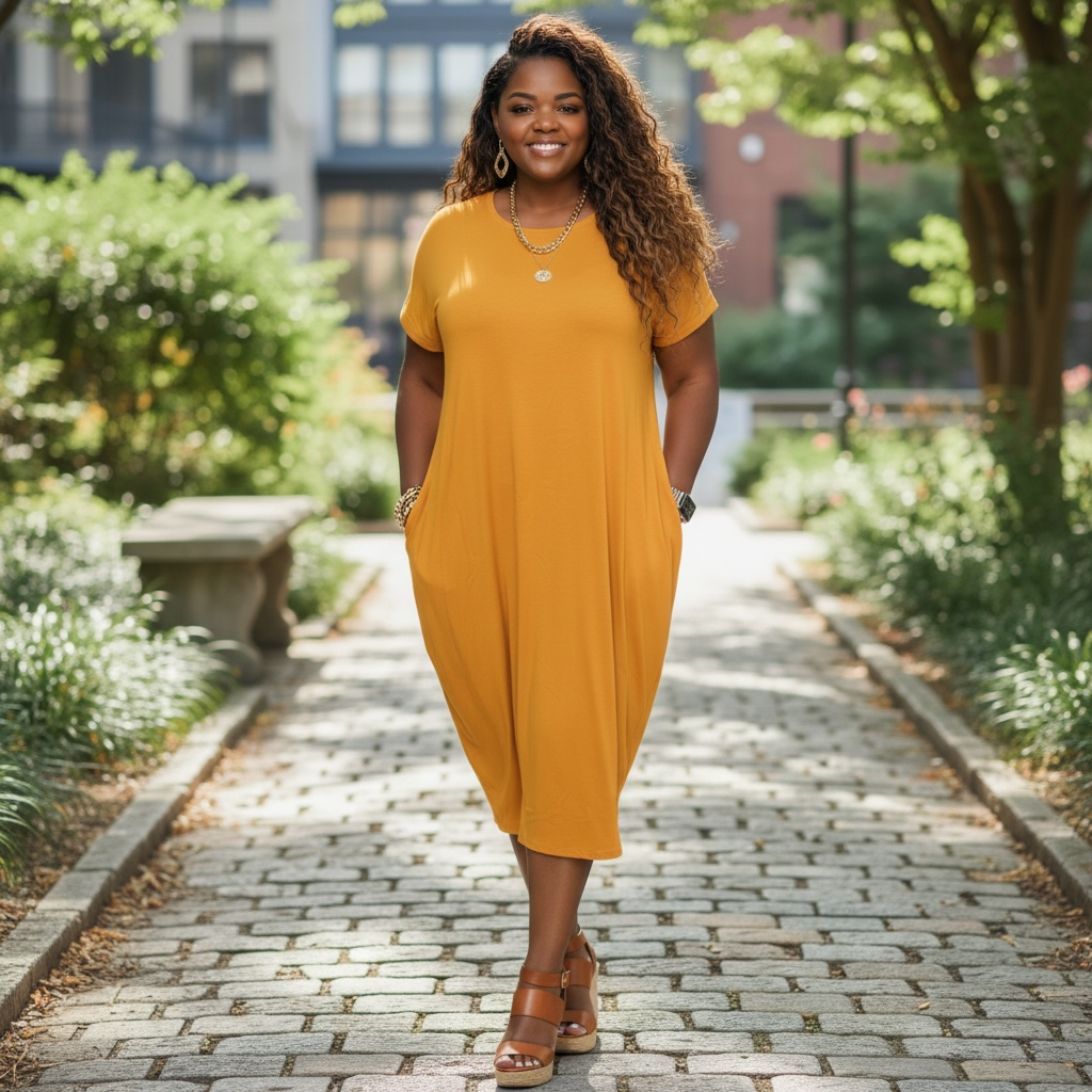 Plus Size Cocoon Maxi Dress with Dolman Sleeves