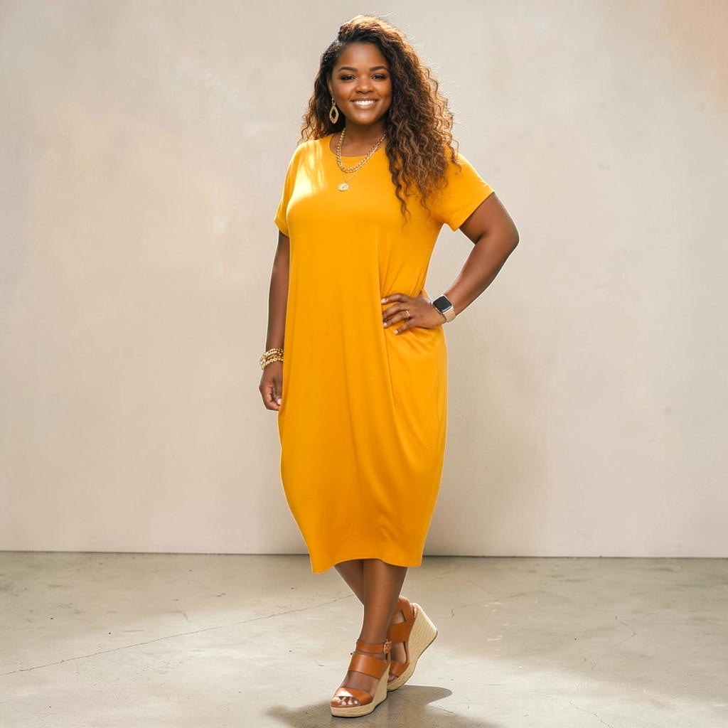 Plus Size Cocoon Maxi Dress with Dolman Sleeves