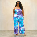 Women’s Plus Size Purple Tie Dye Jumpsuit