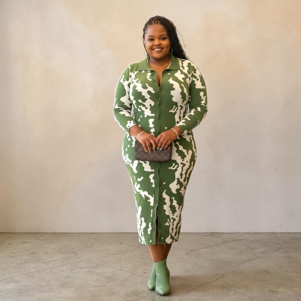 Women’s Plus Size Olive Sweater Dress