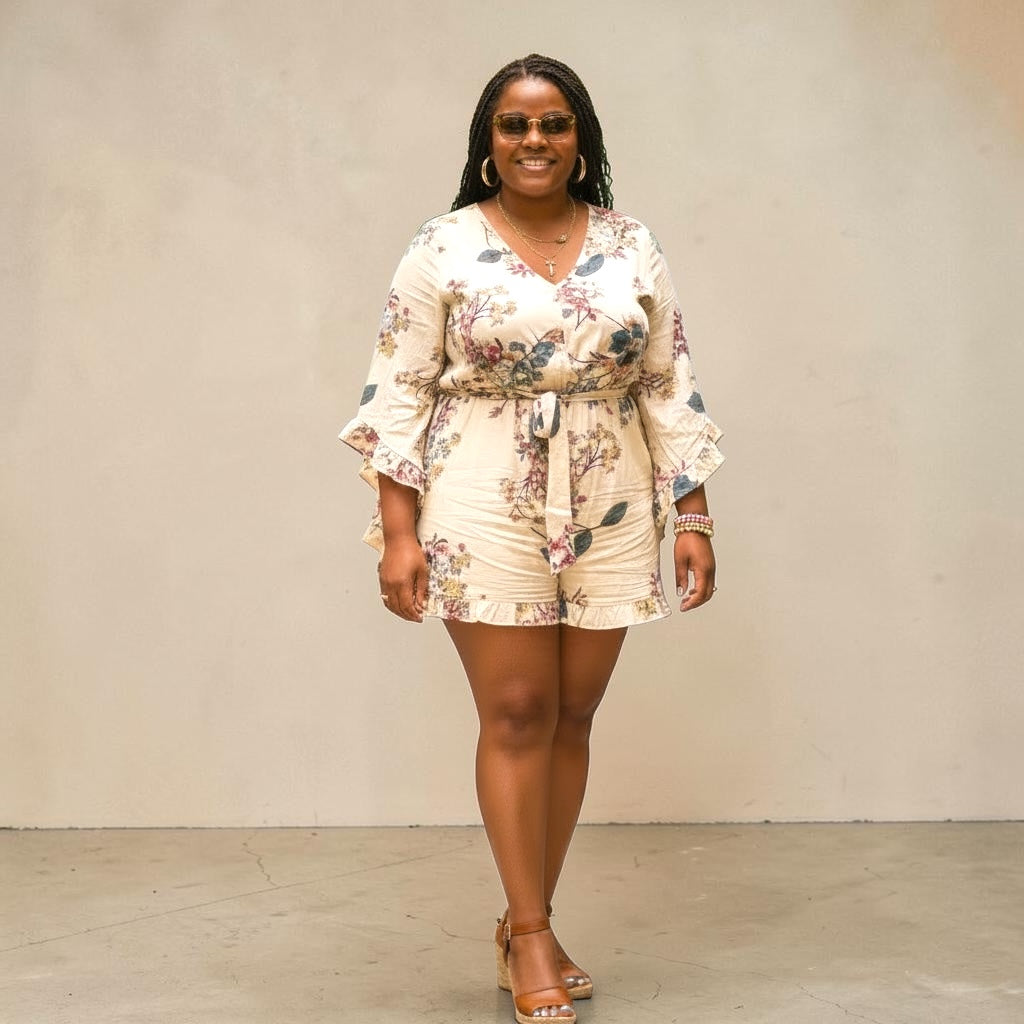 Playful Floral Plus Size Romper