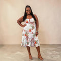 Plus Size Floral Asymmetric Spaghetti Strap Dress
