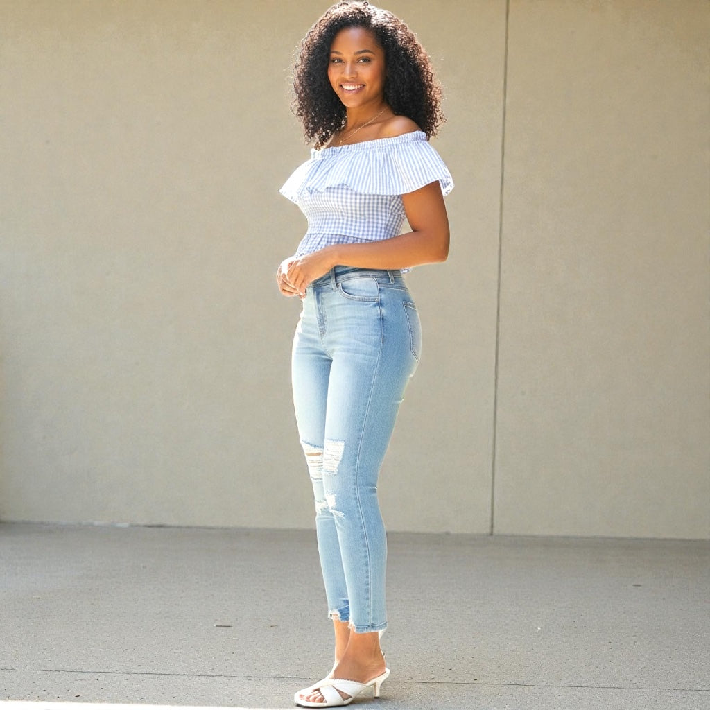 High-Rise Cropped Skinny Jeans