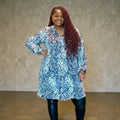Women’s Plus Size Snakeskin Tiered Dress
