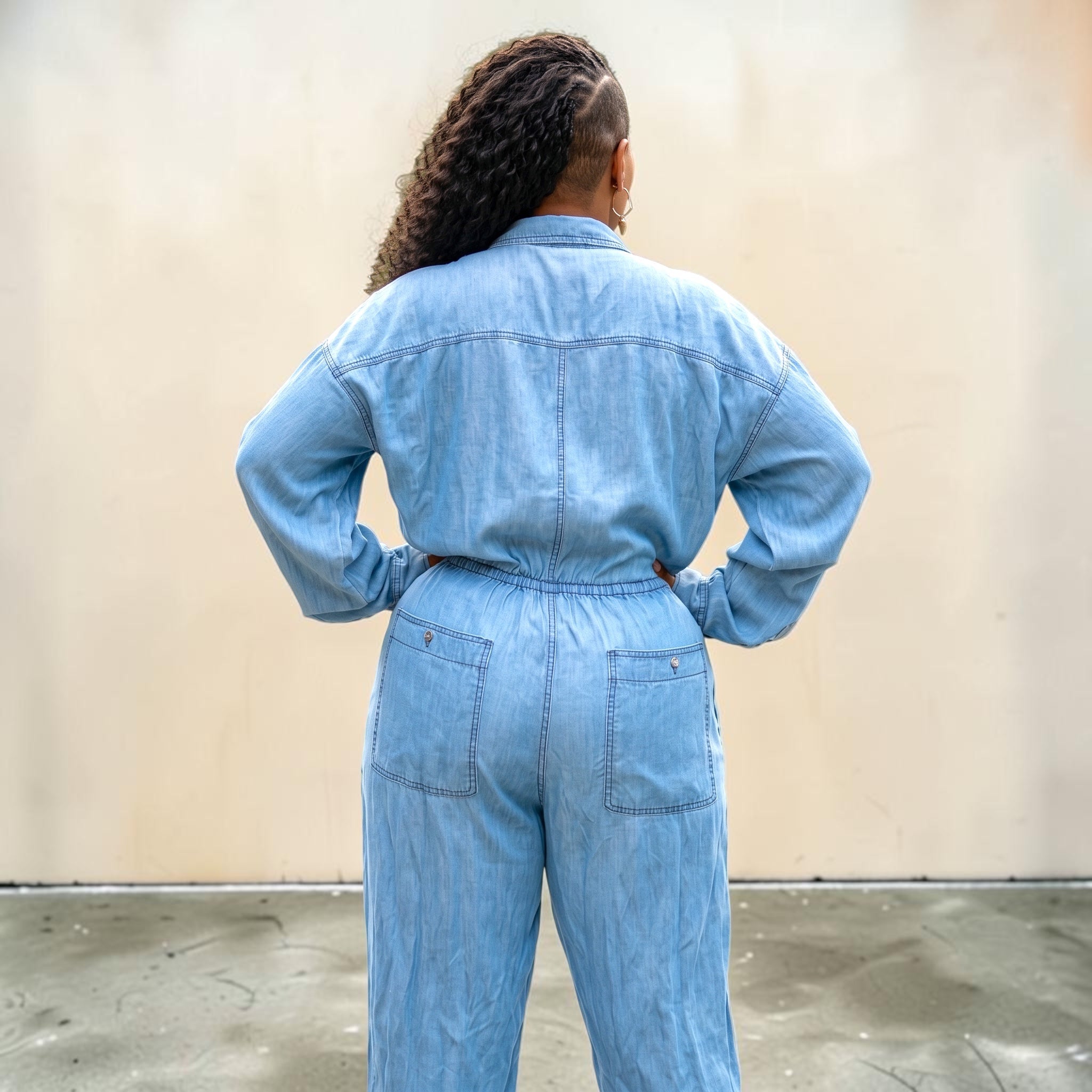 Women's Plus Size Denim Jumpsuit