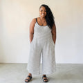 White Black Plus Size Wide Leg Jumpsuits