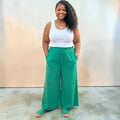Womens Plus Size Kelly Green Wide Leg