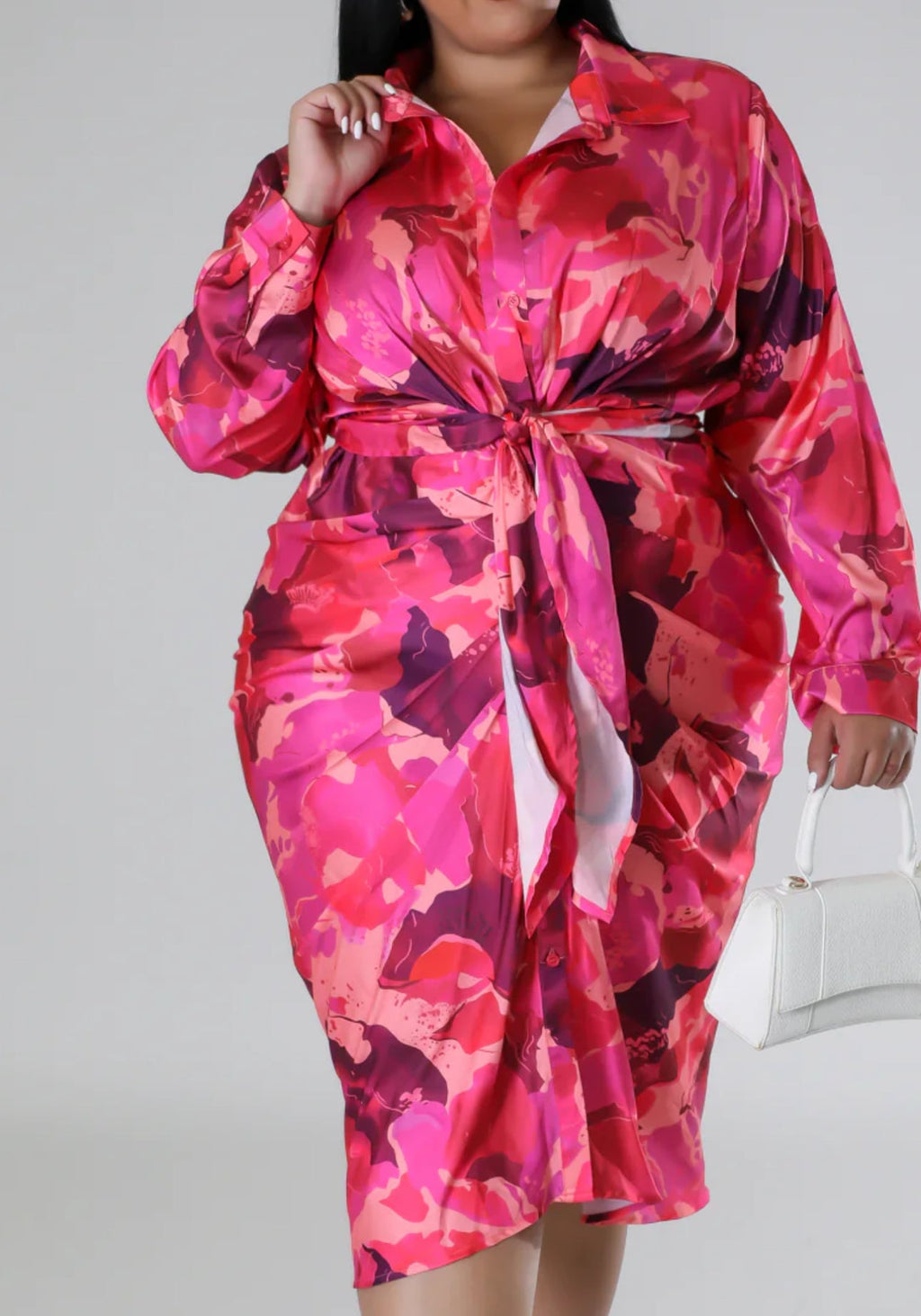 Women's Elegant in Pink Ruched Dress