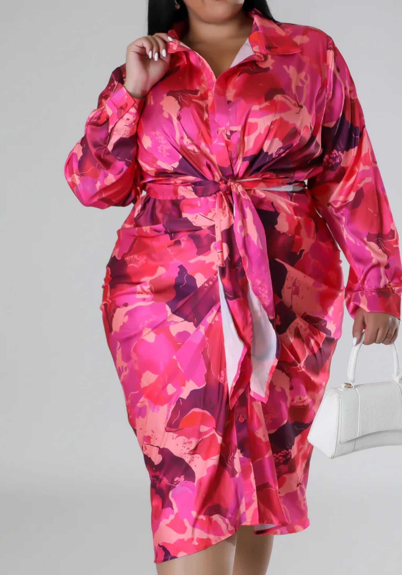Women's Elegant in Pink Ruched Dress