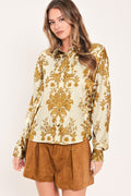 BAROQUE SUNSHINE WANDER WOVEN TOP