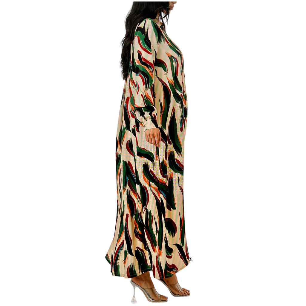 Women's Plus Size Brushed Long Sleeve Maxi Dress