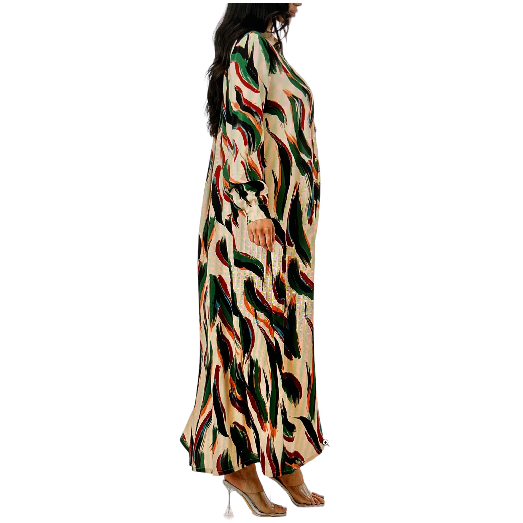 Women's Plus Size Brushed Long Sleeve Maxi Dress