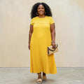 Elegant Plus Size Pleated Maxi Dress