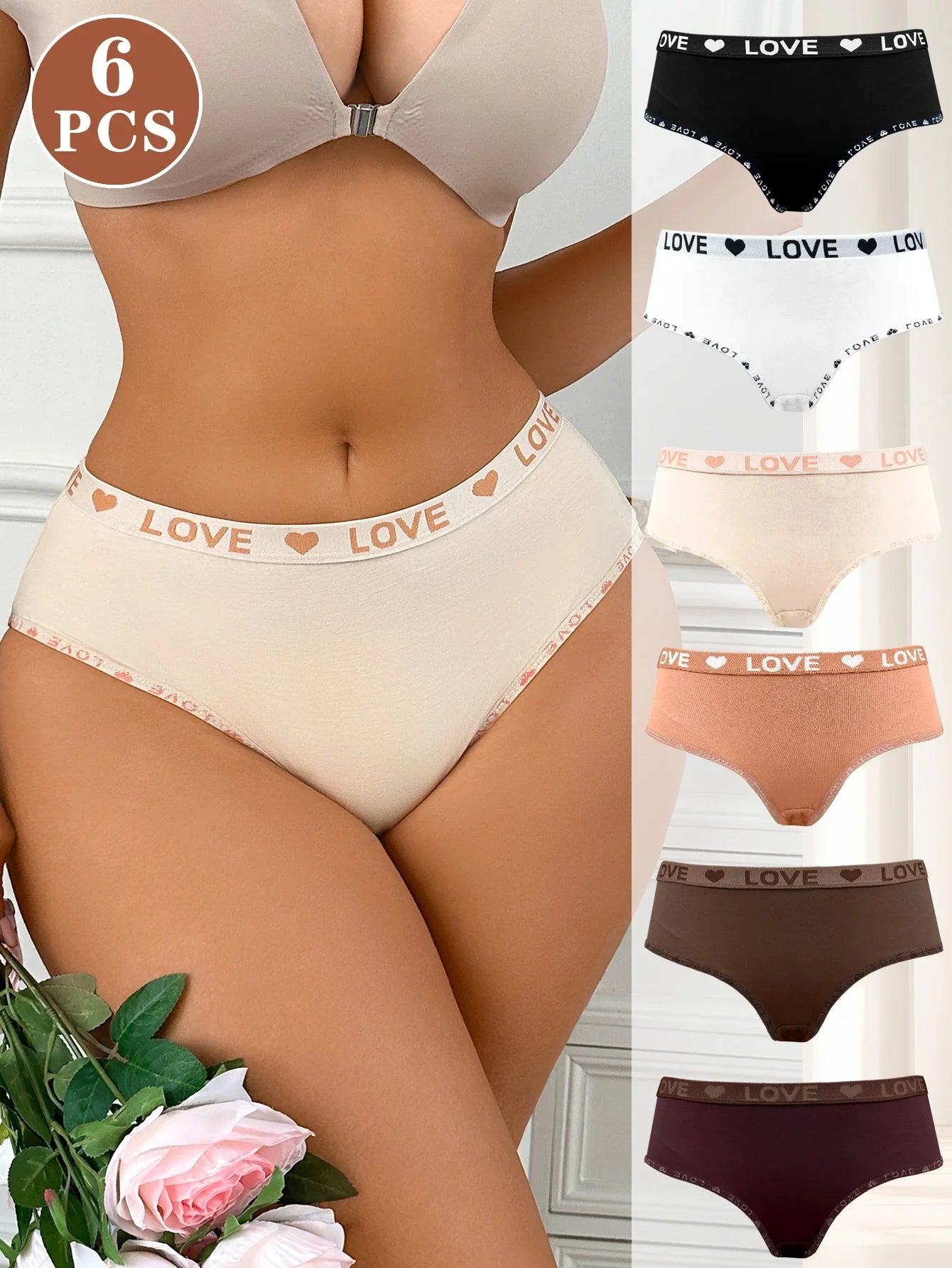 6Pcs/Set Daily Woman Seamless Panties Female Low Rise Plain Briefs Soft Breathable Stretch Ladies Underwear XS-XXL