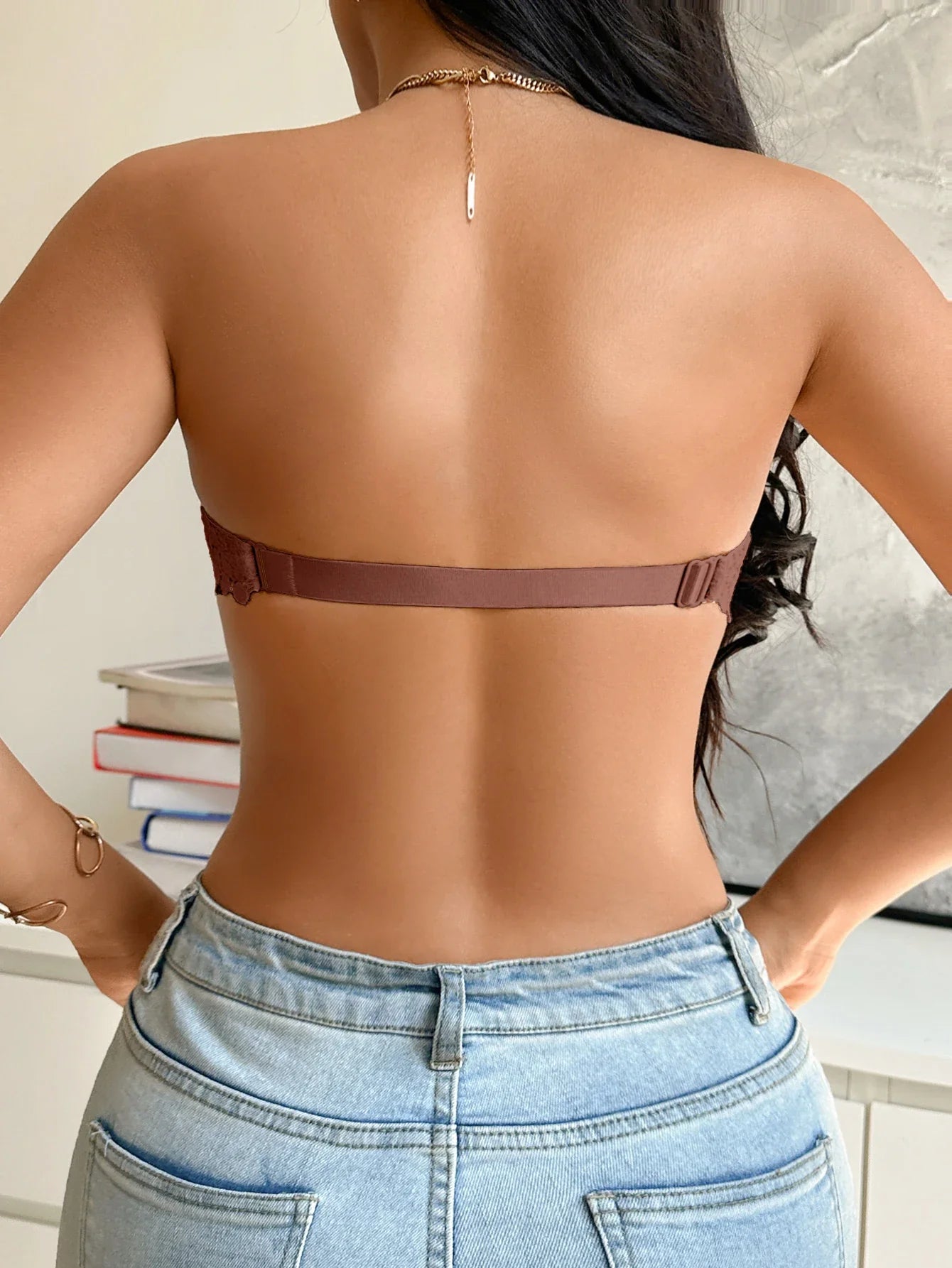Half Cup Lace Women Strapless Bra Stylish Push Up Underwire Bra Comfortable Front Closure Daily Women's Underwear