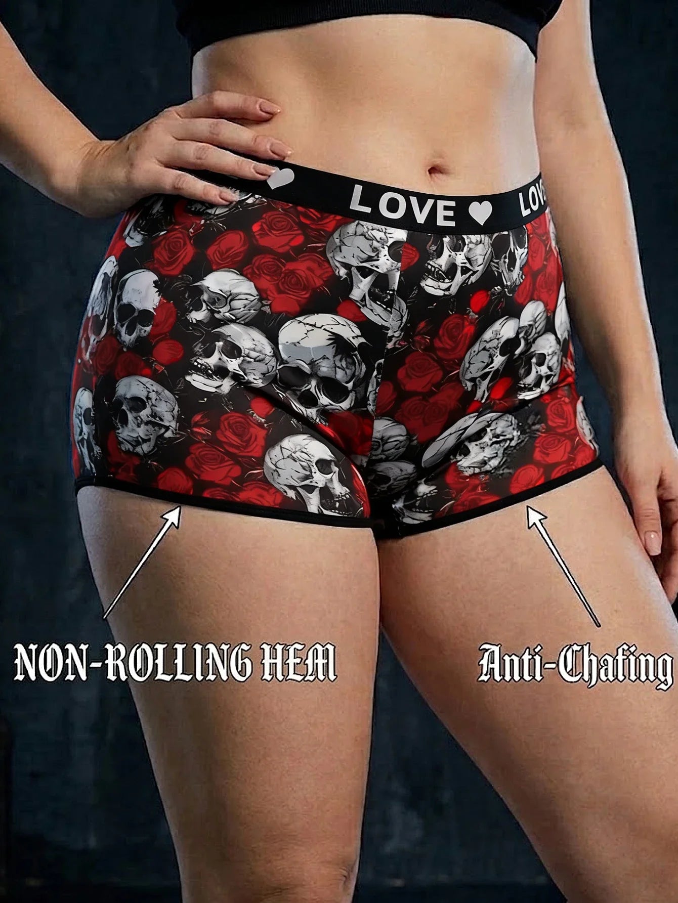 Women's Boyshort Underwear High Waist Seamless Panties Skull Tummy Control Comfortable Ladies' Lingerie 1XL-4XL