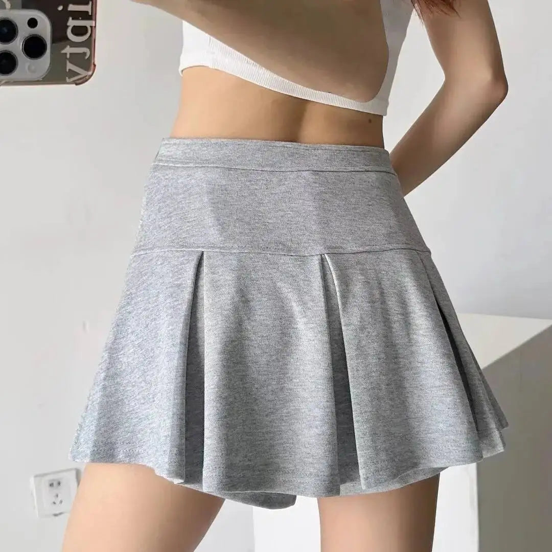 2026 Spring/summer New High Waisted Sporty Style Pleated Skirt Women Spicy Girl Casual Versatile Wrap Hip Short Skirt EJQ2