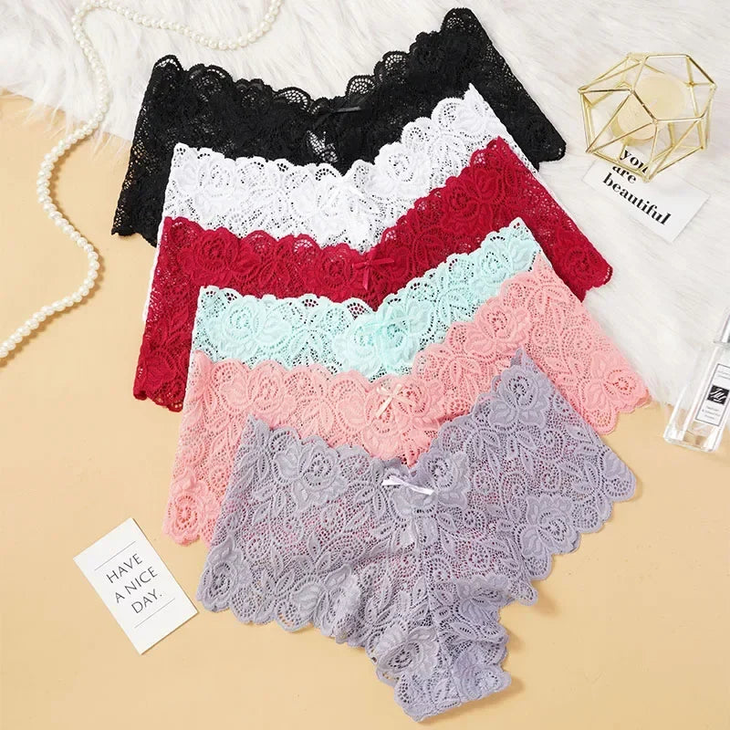 M-XXL Sexy Floral Lace Panties Women Briefs Low Waist Soft Lingerie Cost-Effective Comfortable Underwear Girls Intimate Panty