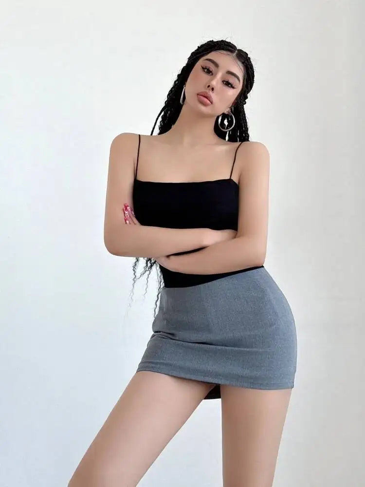 Pure Desire High Waist Tight A-line Wrapped Hip Short Skirt Spring/Summer Slim Fashionable Spicy Girl Half Skirts 05L5