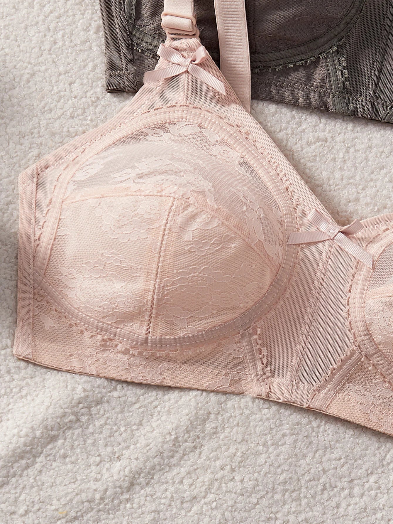4Pcs Wireless Lace Women's Bra Unlined Full Cup Bralette for Women Comfort Daily Wide Strap Mesh Lace Lingerie Bra S-XXL