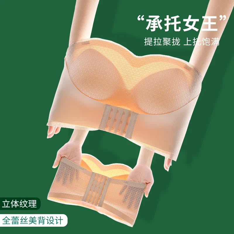 Sexy Push Up Bra Front Closure Strapless Underwear for Women Plus Size Invisible Brassiere Wireless Breathable Female Lingerie