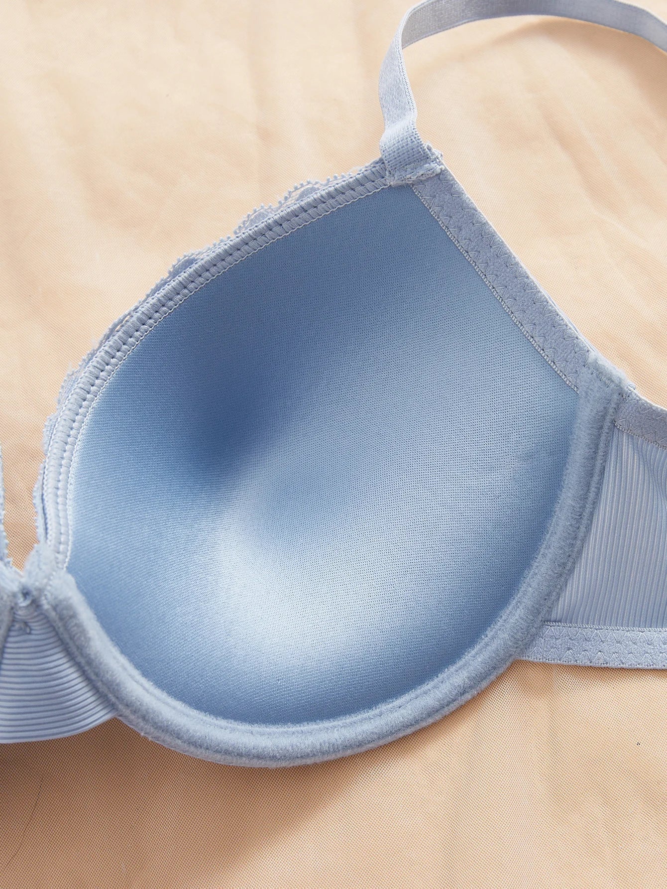 5Pcs Daily Lace Trim Women's Underwear Set Solid Ribbed Push up Bra Comfy & Fashionable Women Underwire Bras