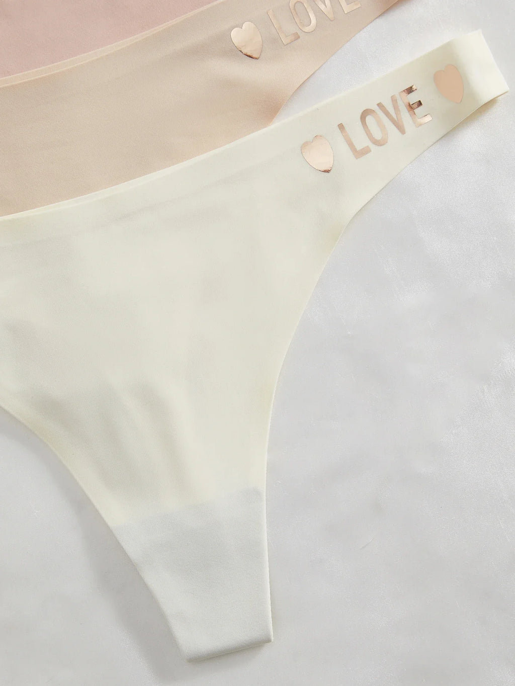 8PCS Seamless Thong for Women Solid Underwear Love Print Lettering Soft Panties Thin Lingerie