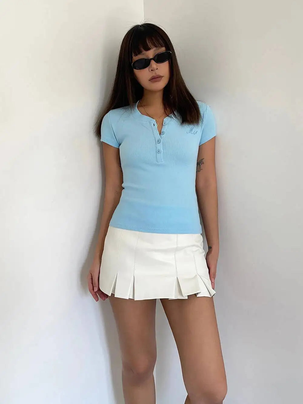 Women's Summer New Pure Desire Wind Spicy Girl Low Waist Pleated Skirt Design Sense  Slim A-line Wrap Buttocks Mini Skirt 53J6