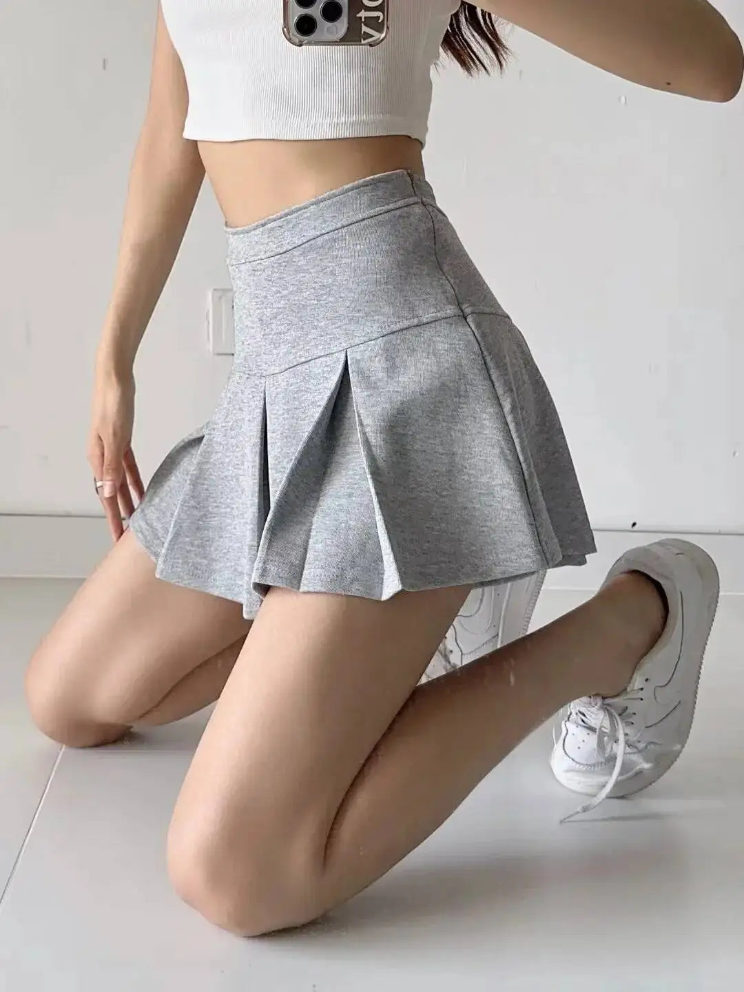 2026 Spring/summer New High Waisted Sporty Style Pleated Skirt Women Spicy Girl Casual Versatile Wrap Hip Short Skirt EJQ2