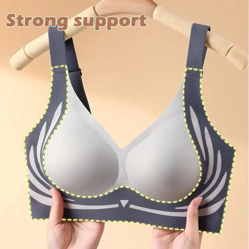Powerful Push up Seamless Bra Women Gathered Up Wireless Bra Soft Full Coverage Support Adjustable Underwear Anti Sagging Bra