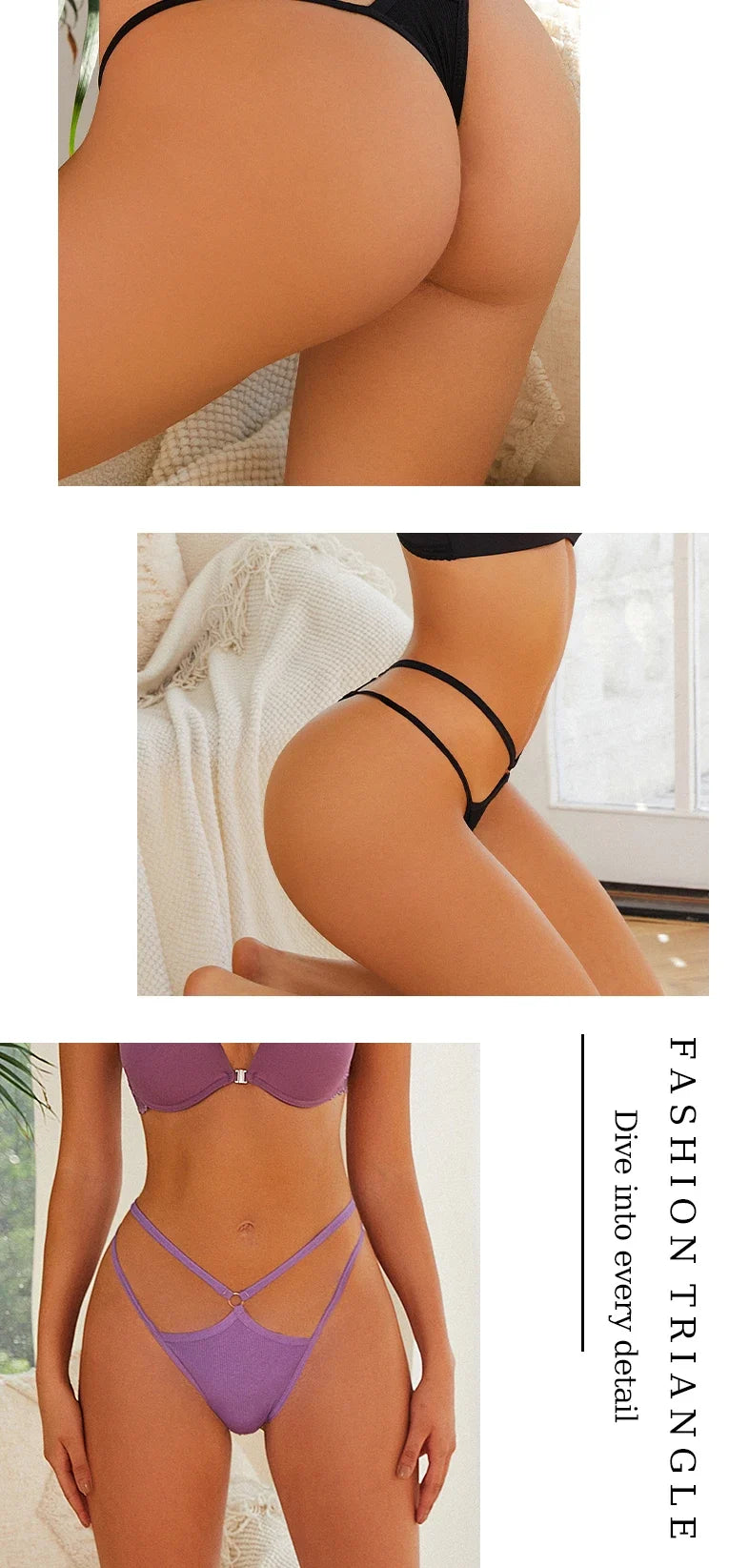 Women Cotton Low Waist Sexy Secret G-string Underwear Hollow Out Elasticity Panties Thong Seamless Brief Breathable Lingerie