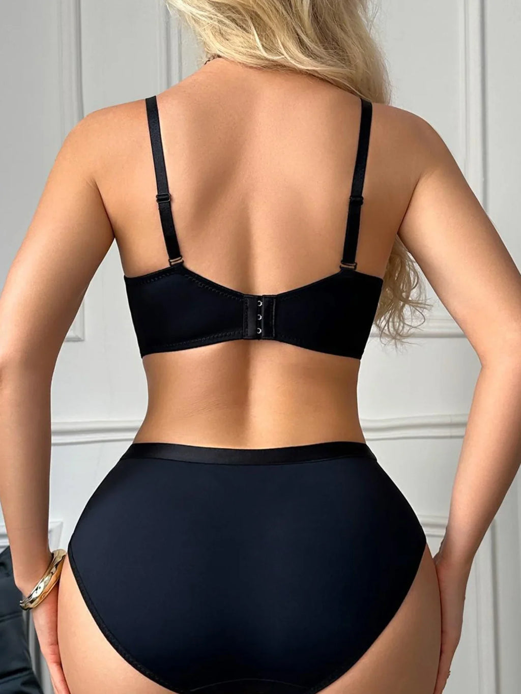 Women's Colorblock Push Up Bra Set Seamless Underwire Support Underwear Daily Comfy Panties for Women