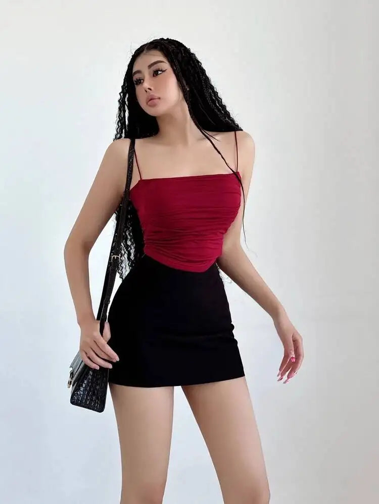 Pure Desire High Waist Tight A-line Wrapped Hip Short Skirt Spring/Summer Slim Fashionable Spicy Girl Half Skirts 05L5
